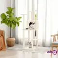 vidaXL Cat Tree with Sisal Scratching Posts Cream 144.5 cm