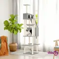 vidaXL Cat Tree with Sisal Scratching Posts Light Grey 201 cm