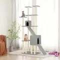 vidaXL Cat Tree with Sisal Scratching Posts Light Grey 190 cm