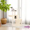 vidaXL Cat Tree with Sisal Scratching Posts Cream 94 cm