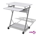 vidaXL Compact Computer Desk with Pull-out Keyboard Tray White