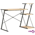 vidaXL Desk with Shelf Black and Oak 116x50x93 cm