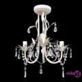 vidaXL Crystal Pendant Ceiling Lamp Chandelier Elegant White