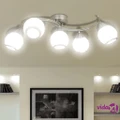 vidaXL Ceiling Lamp with Glass Shades on Waving Rail for 5 E14 Bulb