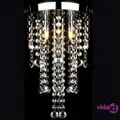 vidaXL White Metal Ceiling Lamp with Crystal Beads