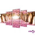 vidaXL Canvas Wall Print Set Cherry Blossom 100 x 50 cm