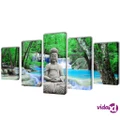 vidaXL Canvas Wall Print Set Buddha 100 x 50 cm