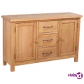 vidaXL Sideboard with 3 Drawers 110x33.5x70 cm Solid Oak Wood