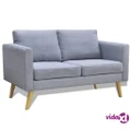 vidaXL Sofa 2-Seater Fabric Light Grey