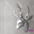 vidaXL Wall Mounted Aluminium Deer's Head Decoration Silver 62 cm