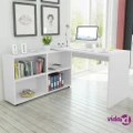 vidaXL Corner Desk 4 Shelves White