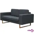 vidaXL 2-Seater Sofa Fabric Dark Grey