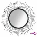 vidaXL Wall Mirror Sunburst 80 cm Black