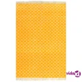 vidaXL Kilim Rug Cotton 120x180 cm with Pattern Yellow