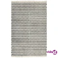 vidaXL Kilim Rug Cotton 120x180 cm with Pattern Black/White