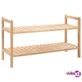 vidaXL Shoe Rack Solid Walnut Wood 69x26x40 cm