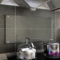 vidaXL Kitchen Backsplash Transparent 80x40 cm Tempered Glass