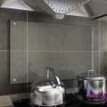 vidaXL Kitchen Backsplash Transparent 80x50 cm Tempered Glass