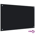 vidaXL Kitchen Backsplash Black 80x50 cm Tempered Glass