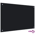 vidaXL Kitchen Backsplash Black 90x60 cm Tempered Glass