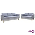 vidaXL Sofa Set 2-Seater and 3-Seater Fabric Light Grey