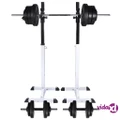 vidaXL Barbell Squat Rack with Barbell and Dumbbell Set 60.5 kg