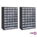 vidaXL 41-Drawer Storage Cabinet Tool Box 2 pcs Plastic