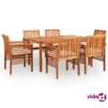 vidaXL 7 Piece Outdoor Dining Set with Cushions Solid Wood Acacia