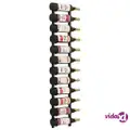 vidaXL Wall Mounted Wine Rack for 12 Bottles Black Iron