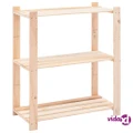 vidaXL 3-Tier Storage Rack 80x38x90 cm Solid Wood Pine 150 kg