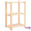 vidaXL 3-Tier Storage Rack 60x38x90 cm Solid Wood Pine 150 kg