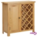 vidaXL Wine Cabinet for 11 Bottles 80x32x80 cm Solid Oak Wood