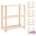 vidaXL 3-Tier Storage Racks 5 pcs 80x38x90 cm Solid Wood Pine 150 kg