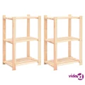 vidaXL 3-Tier Storage Racks 2 pcs 60x38x90 cm Solid Wood Pine 150 kg