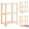 vidaXL 3-Tier Storage Racks 3 pcs 60x38x90 cm Solid Wood Pine 150 kg