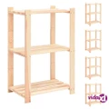 vidaXL 3-Tier Storage Racks 5 pcs 60x38x90 cm Solid Wood Pine 150 kg