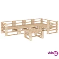 vidaXL 6 Piece Garden Lounge Set Pallets Wood