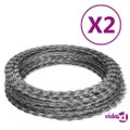 vidaXL Razor Wires Helical Wire Rolls 2 pcs Galvanised Steel 60 m