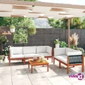 vidaXL 6 Piece Garden Lounge Set with Cushions Cream Solid Acacia Wood