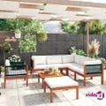vidaXL 8 Piece Garden Lounge Set with Cushions Cream Solid Acacia Wood