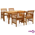 vidaXL 5 Piece Garden Dining Set with Cushions Solid Acacia Wood