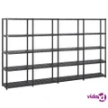vidaXL Storage Shelf 5-Tier Black 284x38x170 cm Plastic