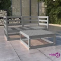 vidaXL 3 Piece Garden Lounge Set Grey Solid Pinewood