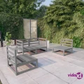 vidaXL 4 Piece Garden Lounge Set Grey Solid Pinewood