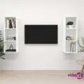 vidaXL Wall-mounted TV Cabinets 2 pcs White Engineered Wood