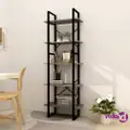 vidaXL 5-Tier Book Cabinet Grey 60x30x175 cm Pinewood