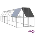 vidaXL Outdoor Chicken Cage 2x10x2 m Galvanised Steel