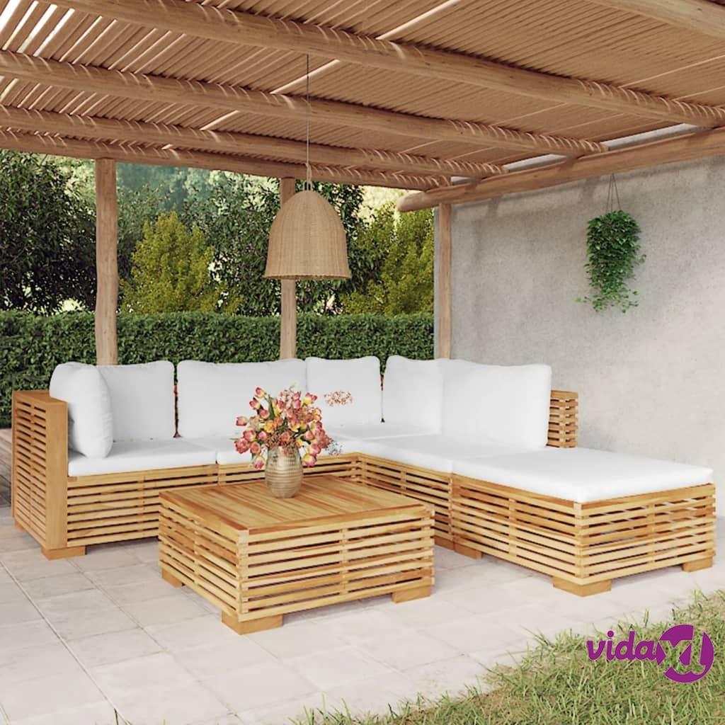 vidaXL 6 Piece Garden Lounge Set with Cushions Solid Wood Teak