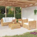 vidaXL 5 Piece Garden Lounge Set with Cushions Solid Wood Teak