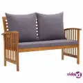 vidaXL Garden Bench with Cushions 119 cm Solid Acacia Wood
